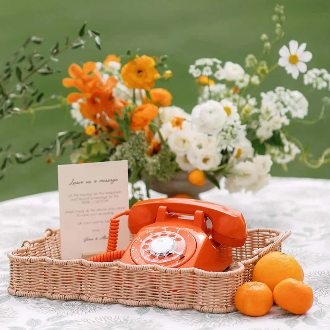 The Bowie - Orange Rotary Phone Audio Guest Book