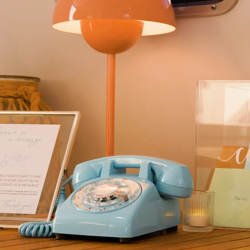 The Elton - Baby Blue Rotary Phone Audio Guest Book
