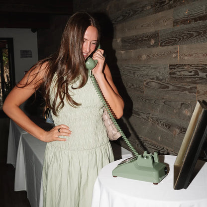 The Donna - Olive Green Rotary Phone Audio Guest Book