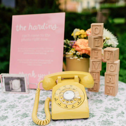 The Freddie - Yellow Rotary Phone Audio Guest Book