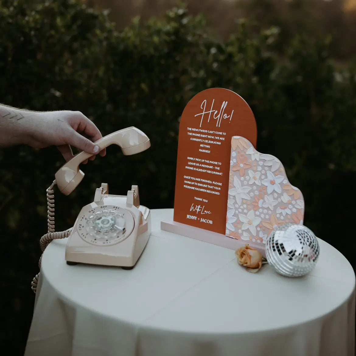The Davis - Cream Rotary Phone Audio Guest Book