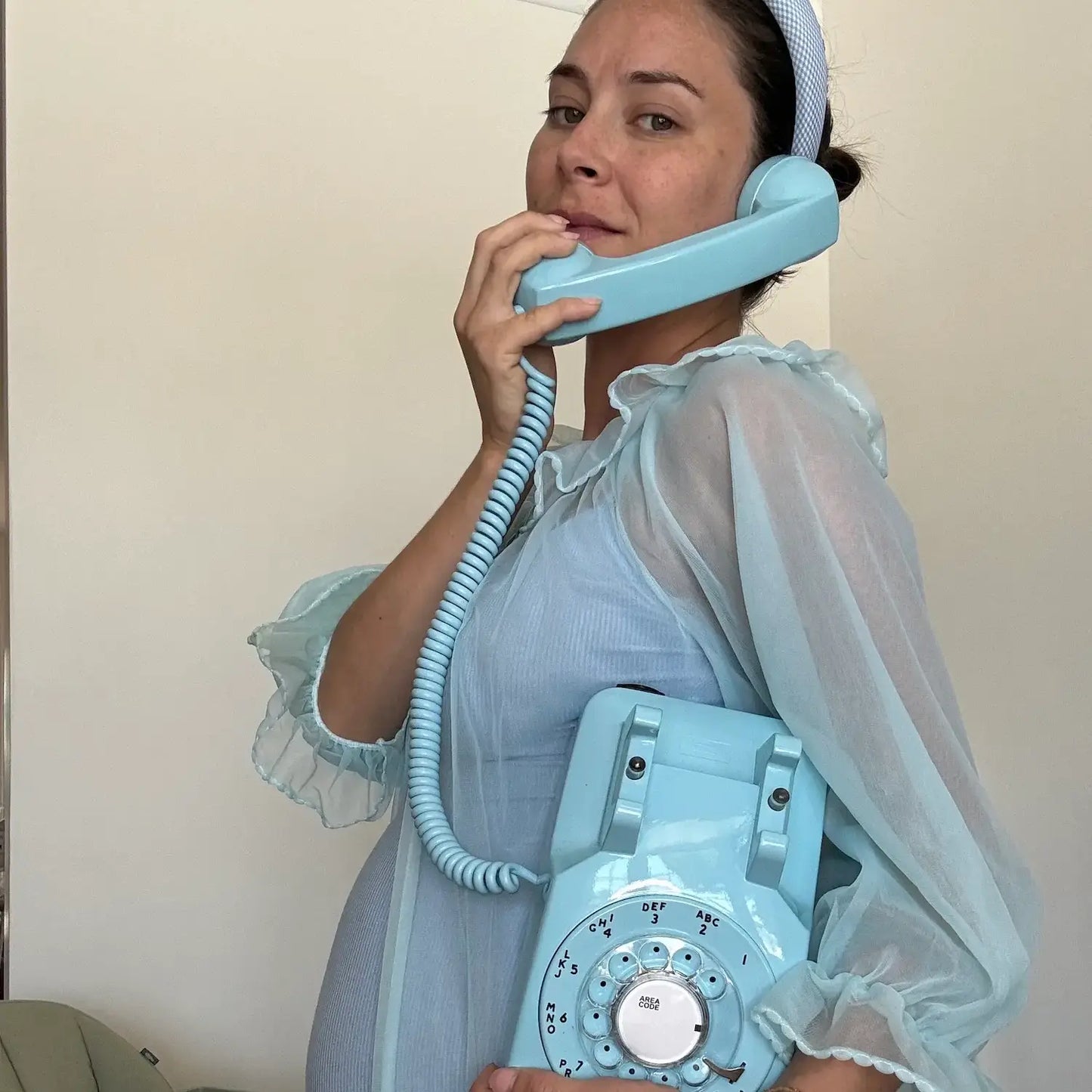 The Elton - Baby Blue Rotary Phone Audio Guest Book