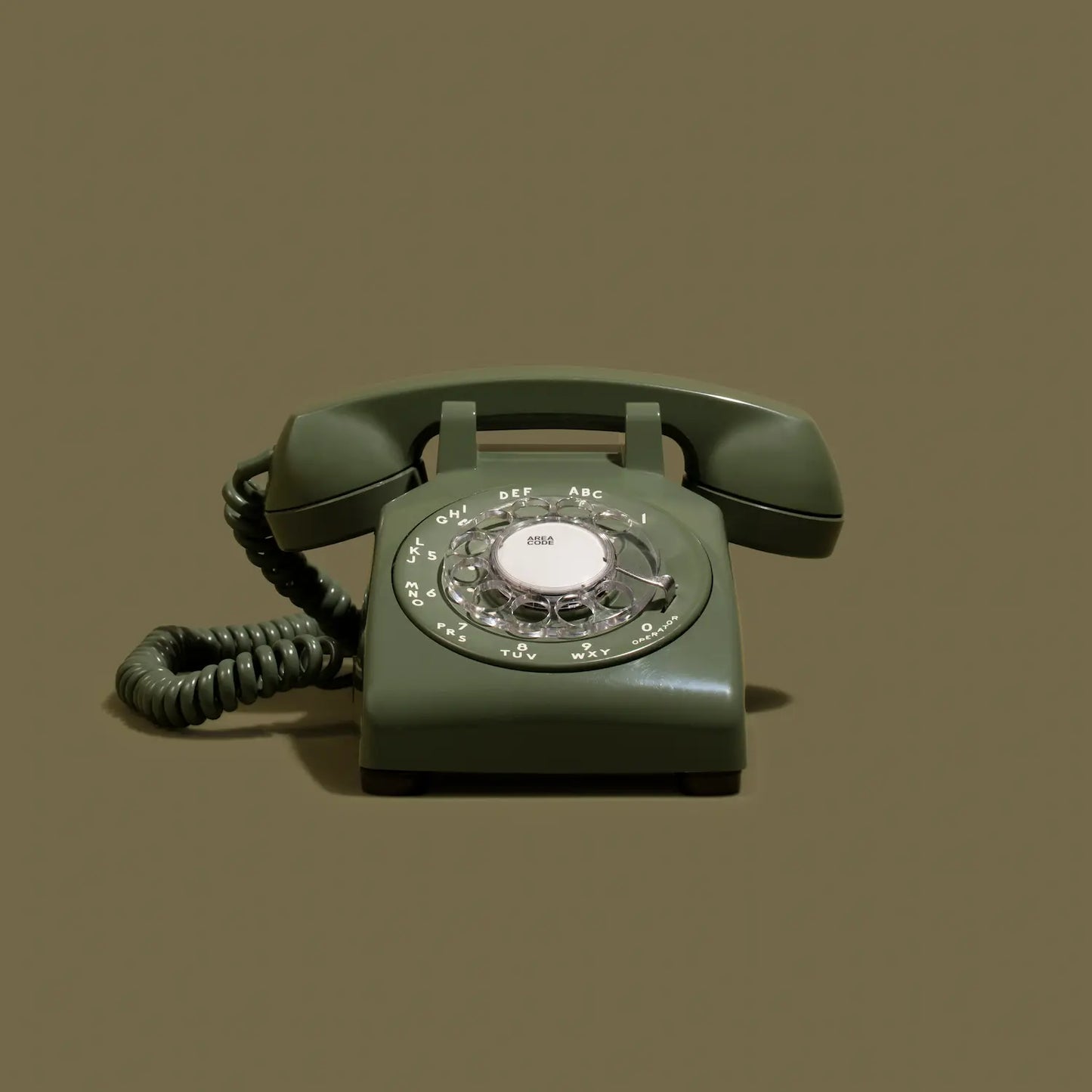 The Donna - Olive Green Rotary Phone Audio Guest Book